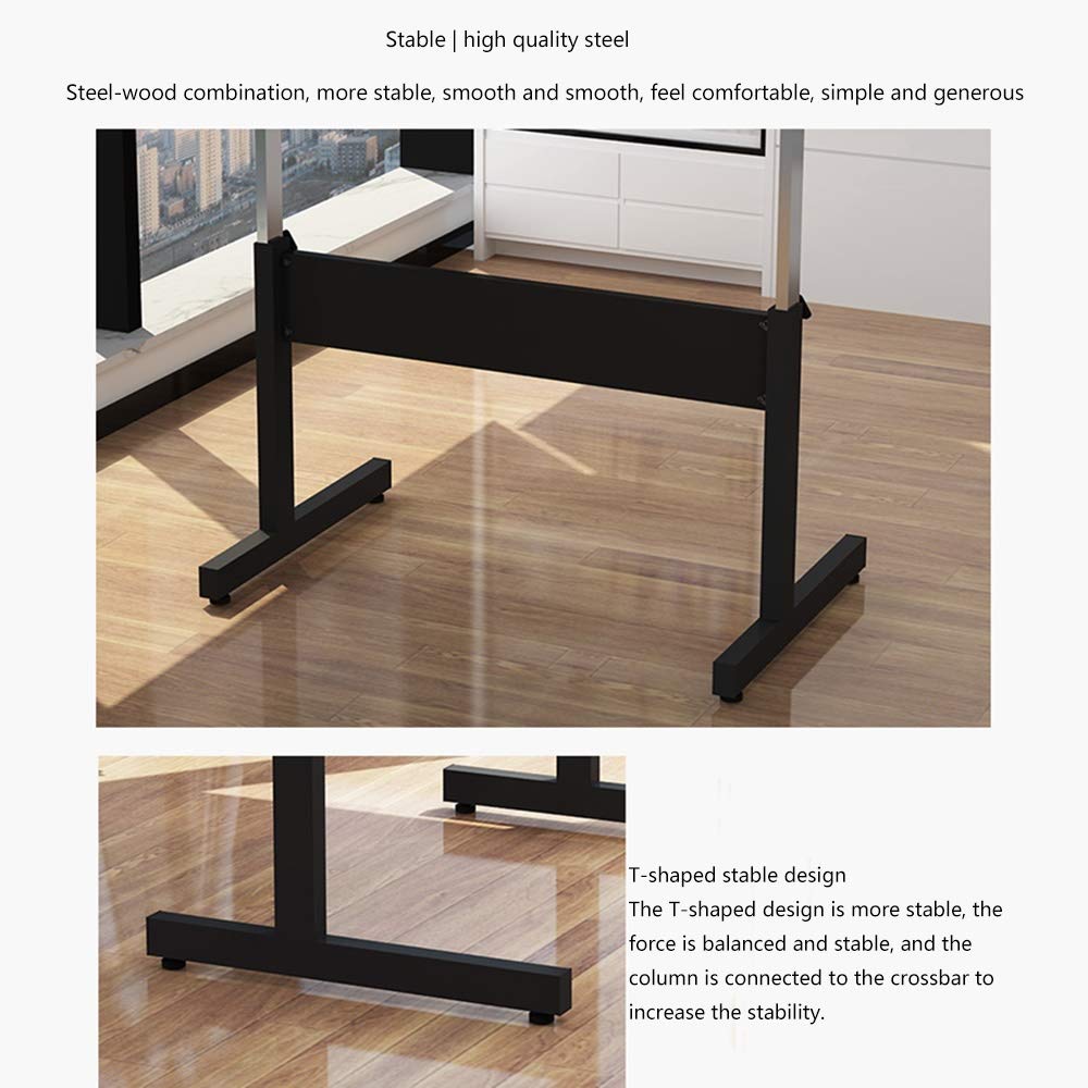 mesas Plegables Equipo Portátil Soporte Ajustable Elevable Escritorio del Ordenador Portátil Tabla Solape Lateral de Cama Sofá Enfermería Hospitalaria de Lectura Comer - Negro