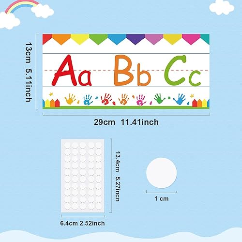 Miniatura 3 de Lachilly 12 tarjetas flash de 26 letras y números del 0 al 9, encabezados, títulos de materias para tablón de anuncios, aula, póster de pared de