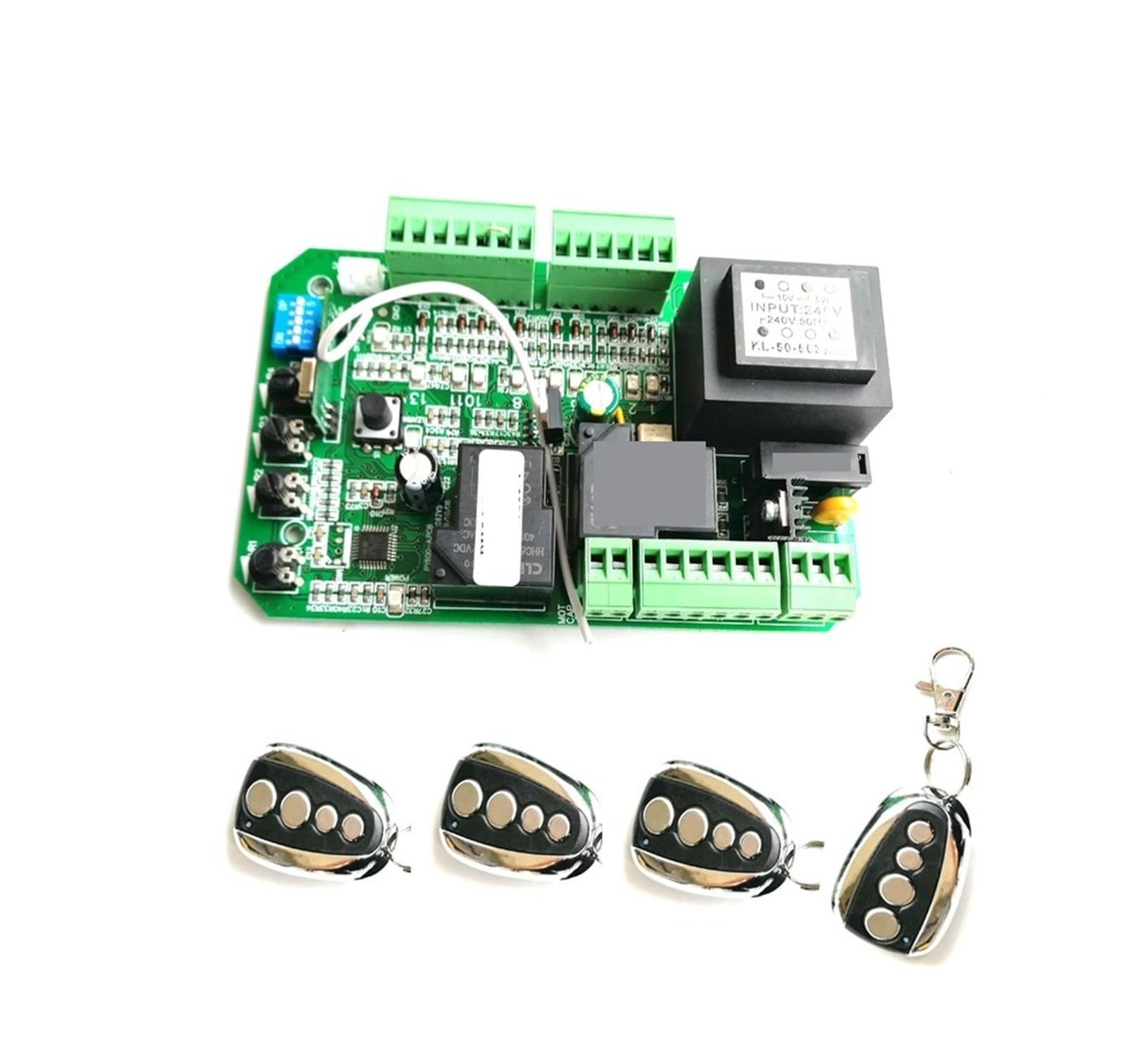 Elektrischer TüRöFfner, Universal-Version Schiebetor-Motoröffner, Motherboard-Karte, ersetzte Platine, 433,92 MHz, Rolling-Code-Fernbedienung(4 remote control kit)