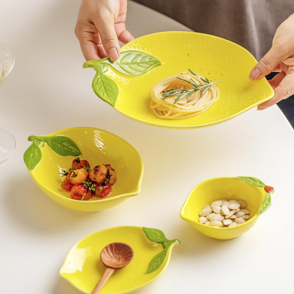 Repose-cuillère en céramique en forme de citron pour comptoir de cuisine