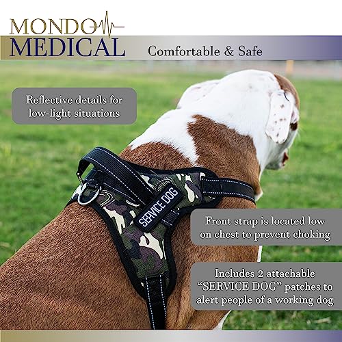 Monmed Service Dog Harness For Large Breeds - Camo Print Service Animal Vest Pet Harness For 25 To 30 Inch Chest #TOP2