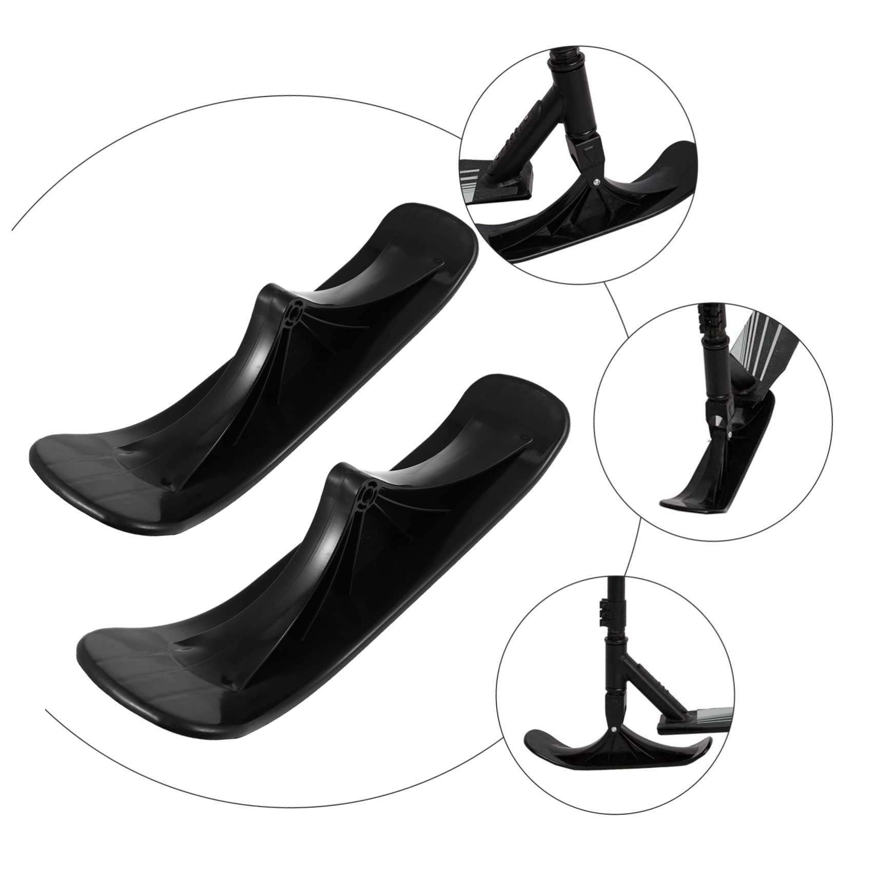Accesorio para Patinete Trineo de Nieve Negro PE Resistente