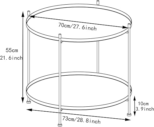 Miniatura 2 de Mesa auxiliar moderna de metal, mesa auxiliar redonda de 27.6 pulgadas para interiores y exteriores, mesa de centro pequeña para sala de estar,