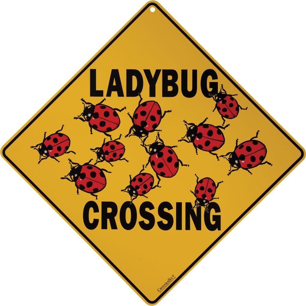 CROSSWALKS Ladybug Crossing 12" X 12" Aluminum Sign (X40)
