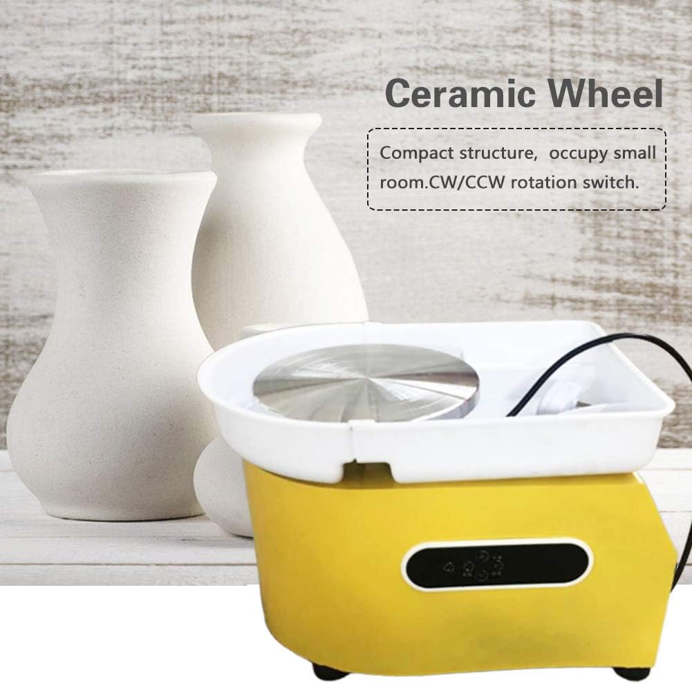 Huanyu Pottery Forming Machine 350W Pottery Wheel 25CM 9.8" Electric Ceramic Machine Clay Making Pottery Tool with LCD Touch Screen for Ceramic Work Clay Art Craft DIY Clay (220V, Basin Detachable)