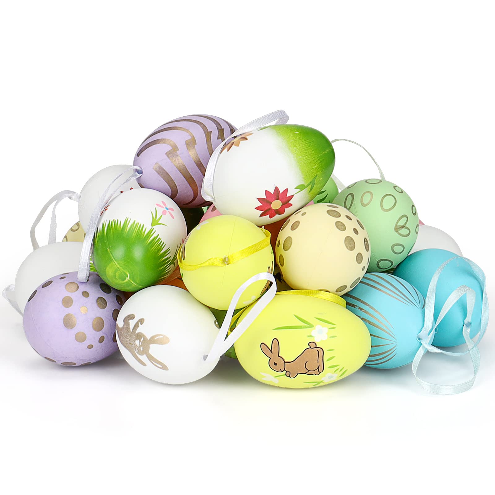 24 Uova Di Plastica Vuote Per Pasqua | Colorate, Riempiibili E Appendiabili | Per Cacce Al Tesoro E Decorazioni - Foto 7