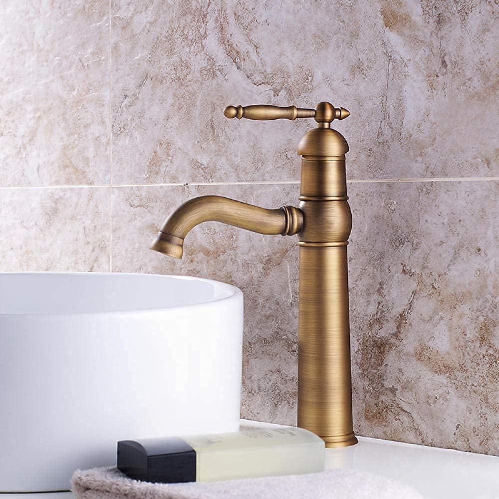 Mitigeur de lavabo en laiton antique au style moderne pour évier de cuisine