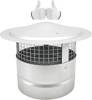 Stainless Steel Chimney Rain Cap, 5.9 7.1 7.9 in Fireplace Flue Cover, Wood Stove Pipe Caps for Roof Exhaust Vent, Round Mesh Cover, for Protection from Birds, Debris, Rain(200mm/8in)