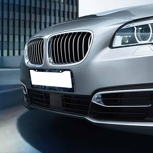 Miniatura 5 de Hermoso marco decorativo para placa de matrícula de cielo nocturno, la Vía Láctea y los árboles, cubierta de aluminio para placa de automóvil