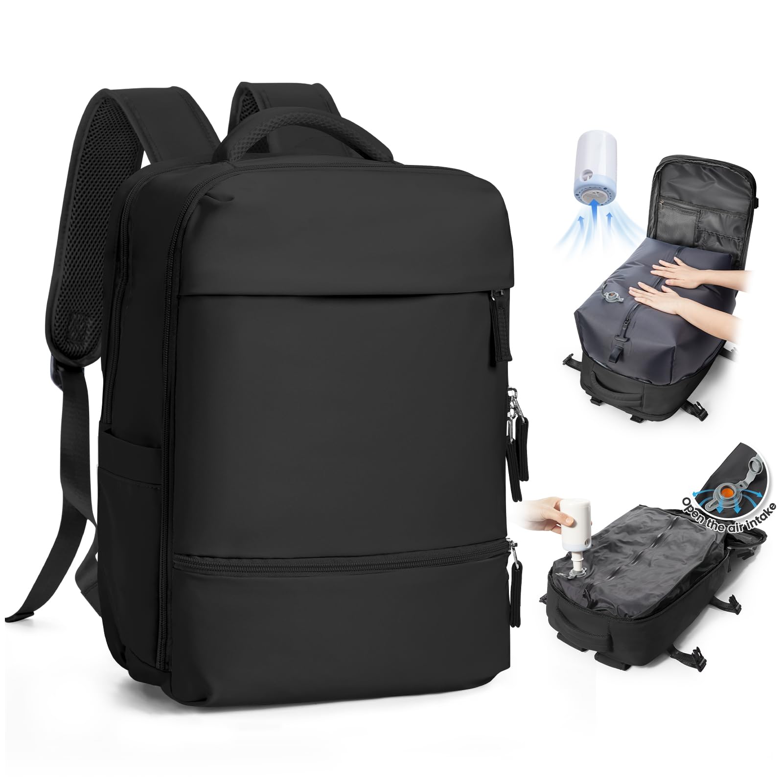 SZLX Vacuum Backpack Travel Bag with Pump, Ryanair Cabin Bags 40x30x20 Underseat Travel Backpack Cabin Size Wizz air, Ryanair Cabin Bags 40x20x25 Carry-ons Easyjet 45x36x20 Laptop Rucksack Women Mens — view 21