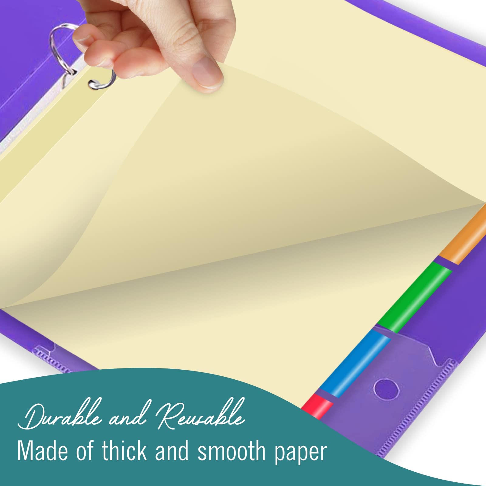 HABGP 16Pcs/2 Set 8 Tab Dividers For 3 Ring Binder Colorful Binder Dividers With Tabs 3 Ring Page Folder Dividers 16 Pcs Plastic Tabbed File Dividers With Tabs Three Ring Binder Index Dividers