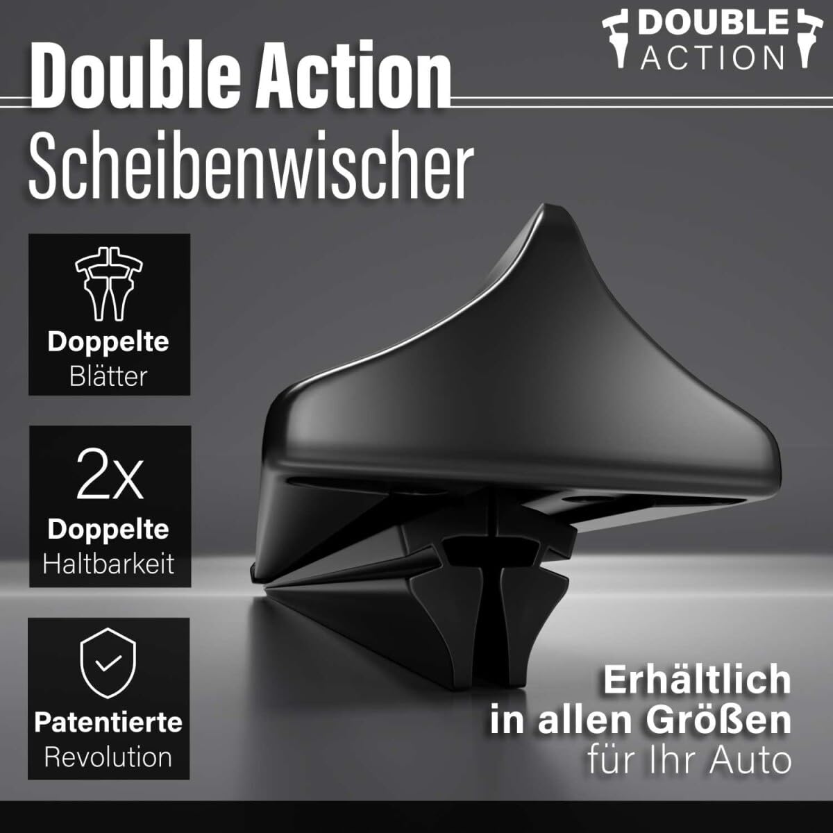 Scheibenwischer kompatibel mit Jeep Compass | Bj. 06/22- | Double Action | Premium-Scheibenwischer für Frontscheibe | Länge: 600/450mm | Vorne | Hochwertige Wischblätter für klare Sicht