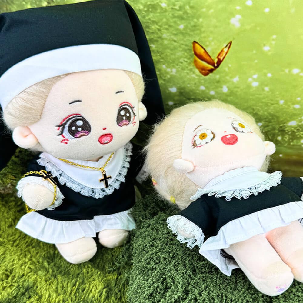 Amazon.co.jp: niannyyhouse 15cm ぬいぐるみ服 修道女の服 黒 ドレス