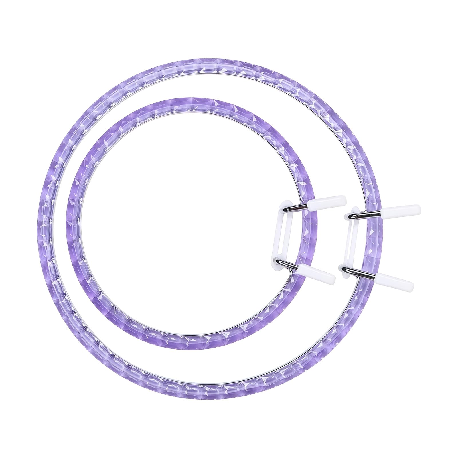 ZEPFJHE 2Pcs Sturdy Acrylic Spring Embroidery Hoops for Stitching and Crafting Acrylic Embroidery Frames