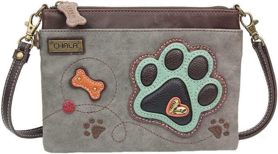 Chala Paw Print Mini Crossbody Handbag Dog Lovers Gift, Dog Mom Convertible Straps