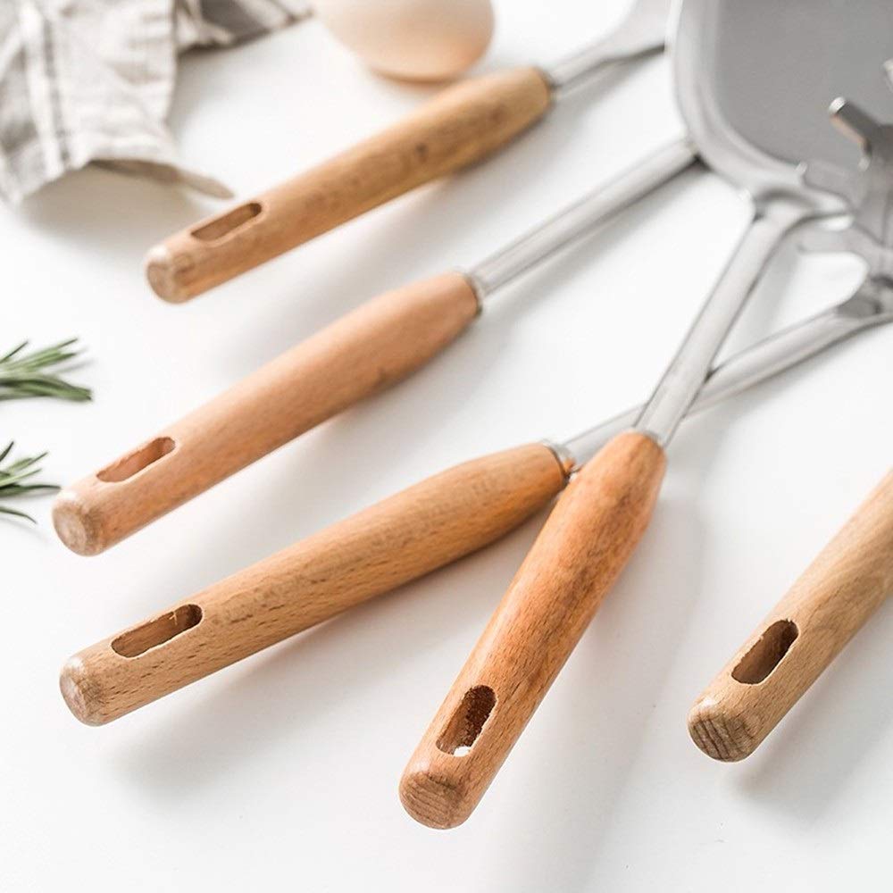Łopatka Łyżka Durszlak Ze Stali Nierdzewnej Łopatka Odpływowa Wędkarstwo Łopatka Kuchenna Łyżka Sześć sztuk Naczynia do użytku domowego Zestawy kompozycji Naczynia kuchenne Naczynia kuchenne