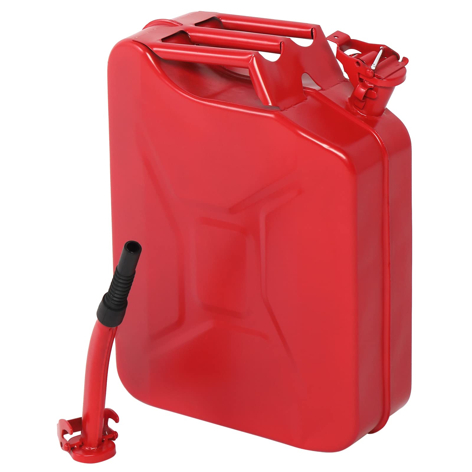 20L/5 Gal Metal Gasoline Fuel Can – Army Green, Portable Gas Tank, Heavy-Duty Metal Construction