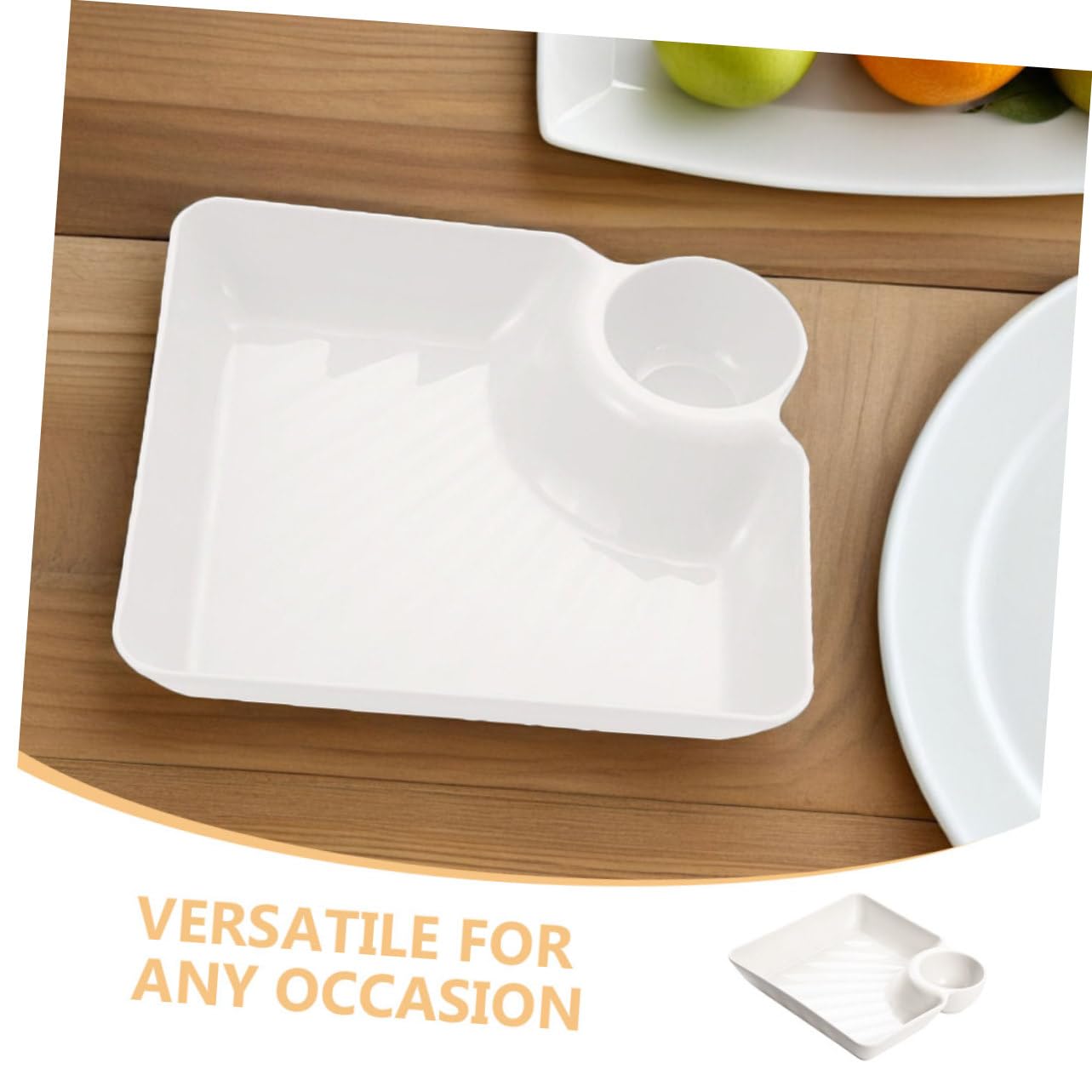 ULTECHNOVO 6 Stücke Rechteckiger Snackteller Mit Unterteilungen Dip-serviertablett Geteilte Snackschale Für Vorspeisenteller Salat-dessert-teller Trockenfrüchte-snack-teller Chips Und Dip-