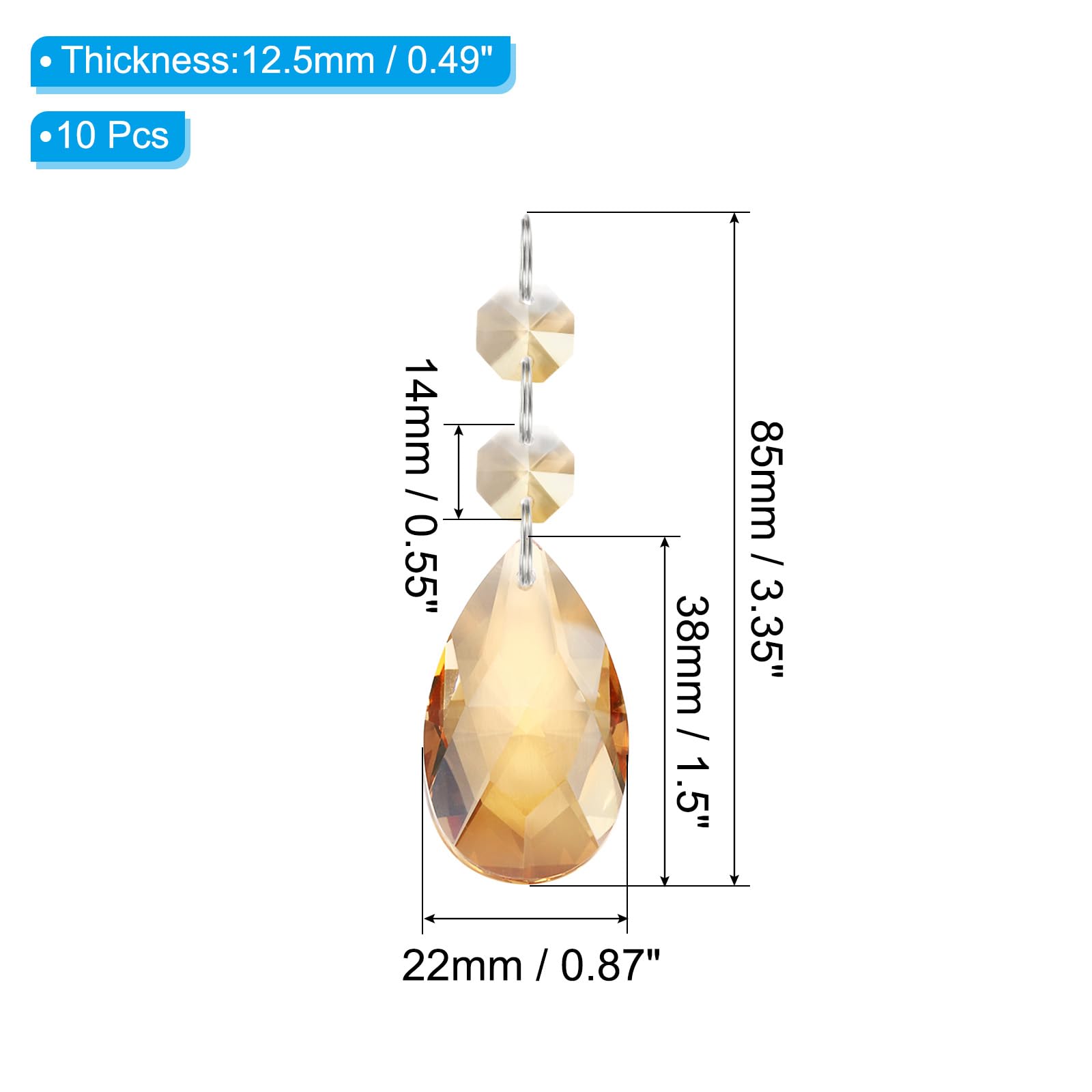 PATIKIL Teardrop Crystal Chandelier Pendants Beads - Image 2
