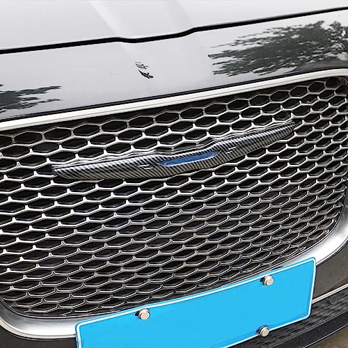 Crosselec Carbon Fiber Look Front Bumper Grill Grille Cover Molding Trim For 2015-2021 Chrysler 300 #TOP2