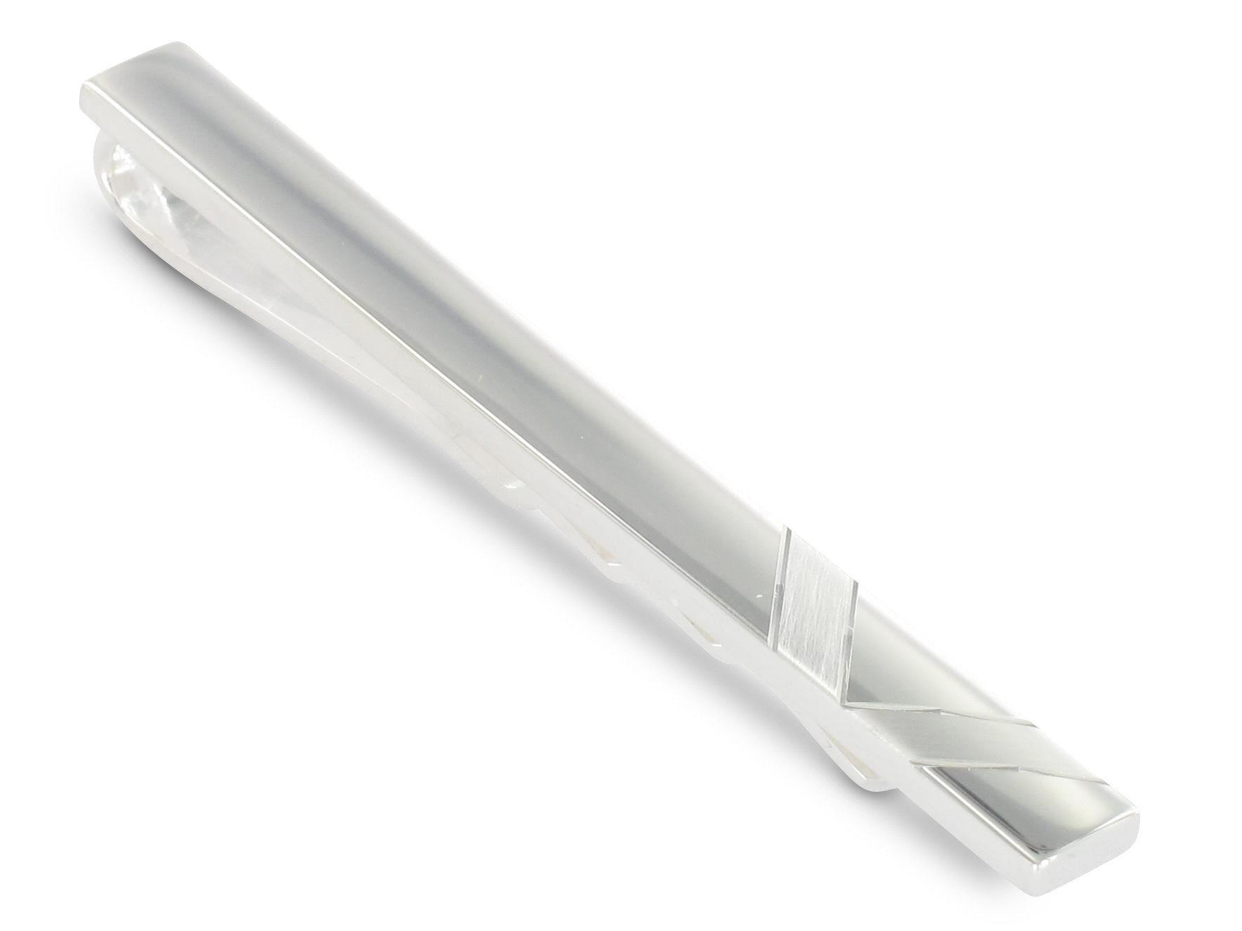 Grom Krawattenschieber/Krawattennadel Silber gravurfähig