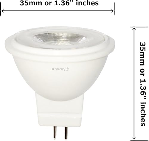 Miniatura 2 de Anyray 1-LED 3W Bombilla MR11 12Volt Fibra Óptica Árboles de Navidad Bombilla 10W 12V (blanco frío)