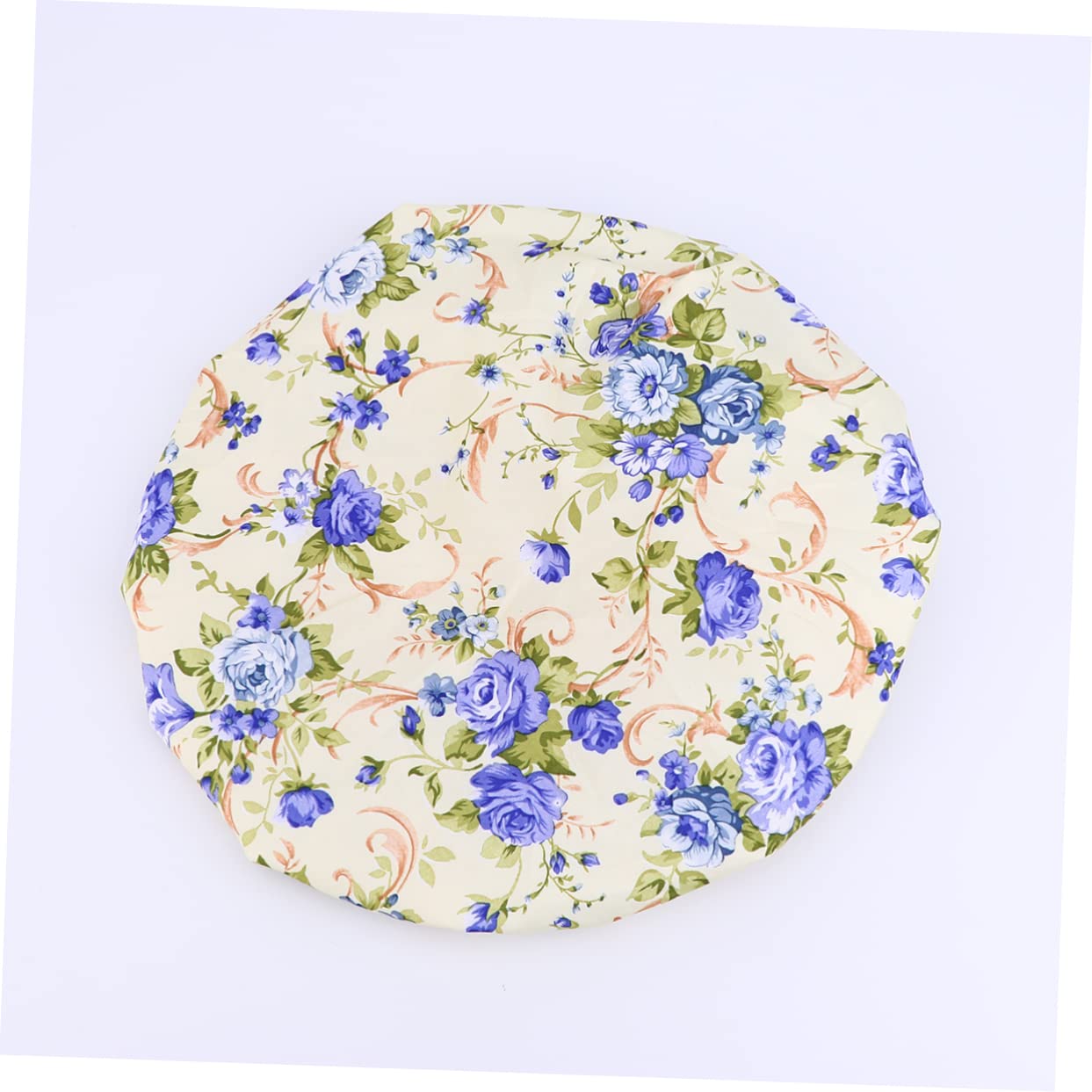 Beavorty 9stücke Teiliges Wasserdichte Duschhaube Aus Peva Mit Doppelter Schicht Elastische Badekappe Für Frauen Und Mädchen Im Schönen Blumenmuster Aprikose