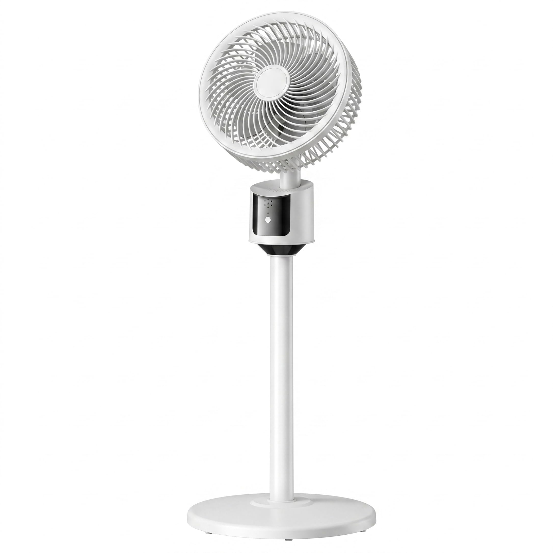 Nukinp Pedestal Fans Adjustable, 3 Speeds Pedestal Standing Fans For Bedroom, Quiet Stand Up Fan With Usb Power, 5m Air Circulation - White &1