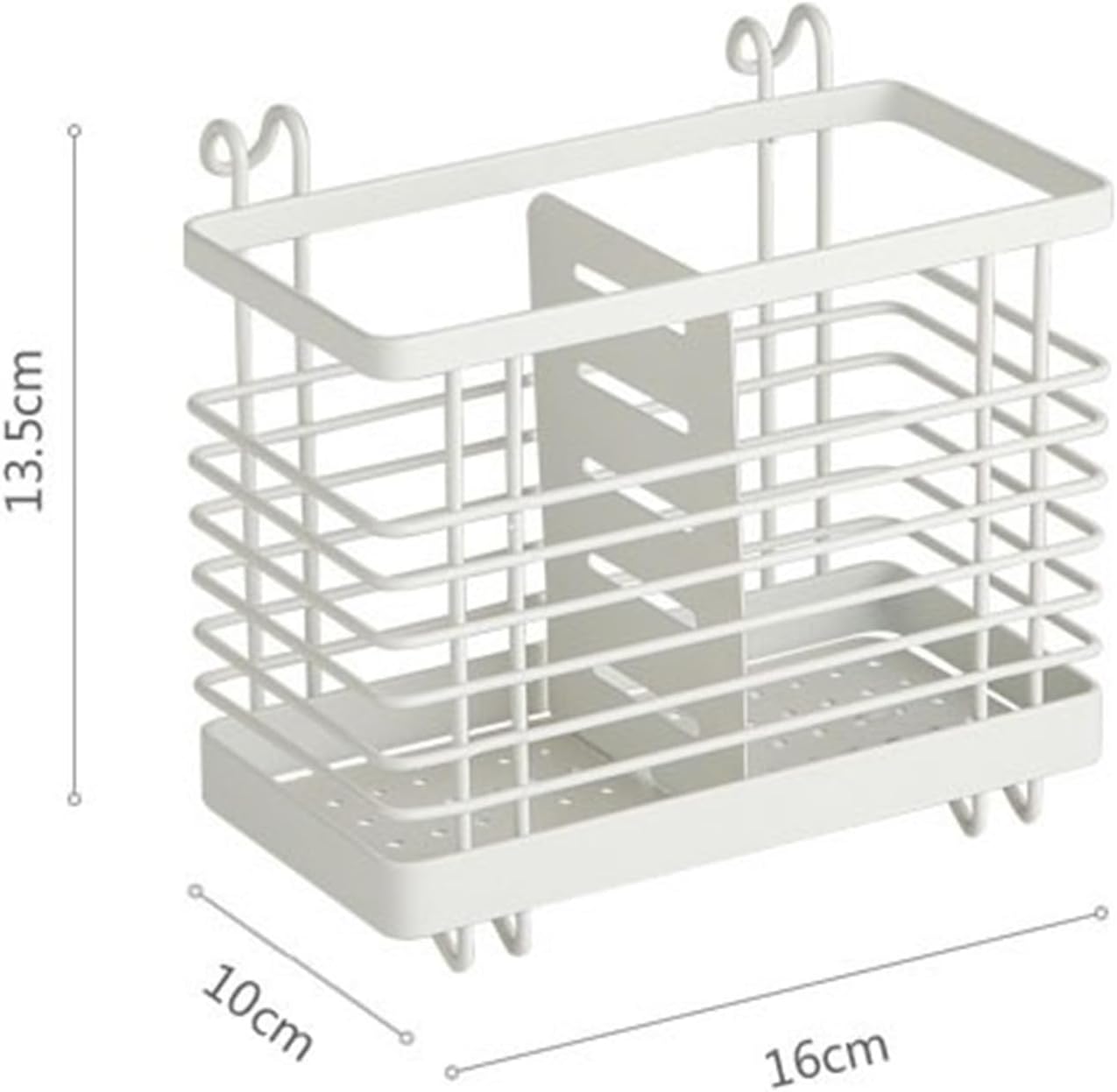 調理器具キャディ 壁掛け/カウンタートップキッチン用品ホルダー、2つのコンパートメント付き金属製食器オーガナイザー、スプーン、箸、フ