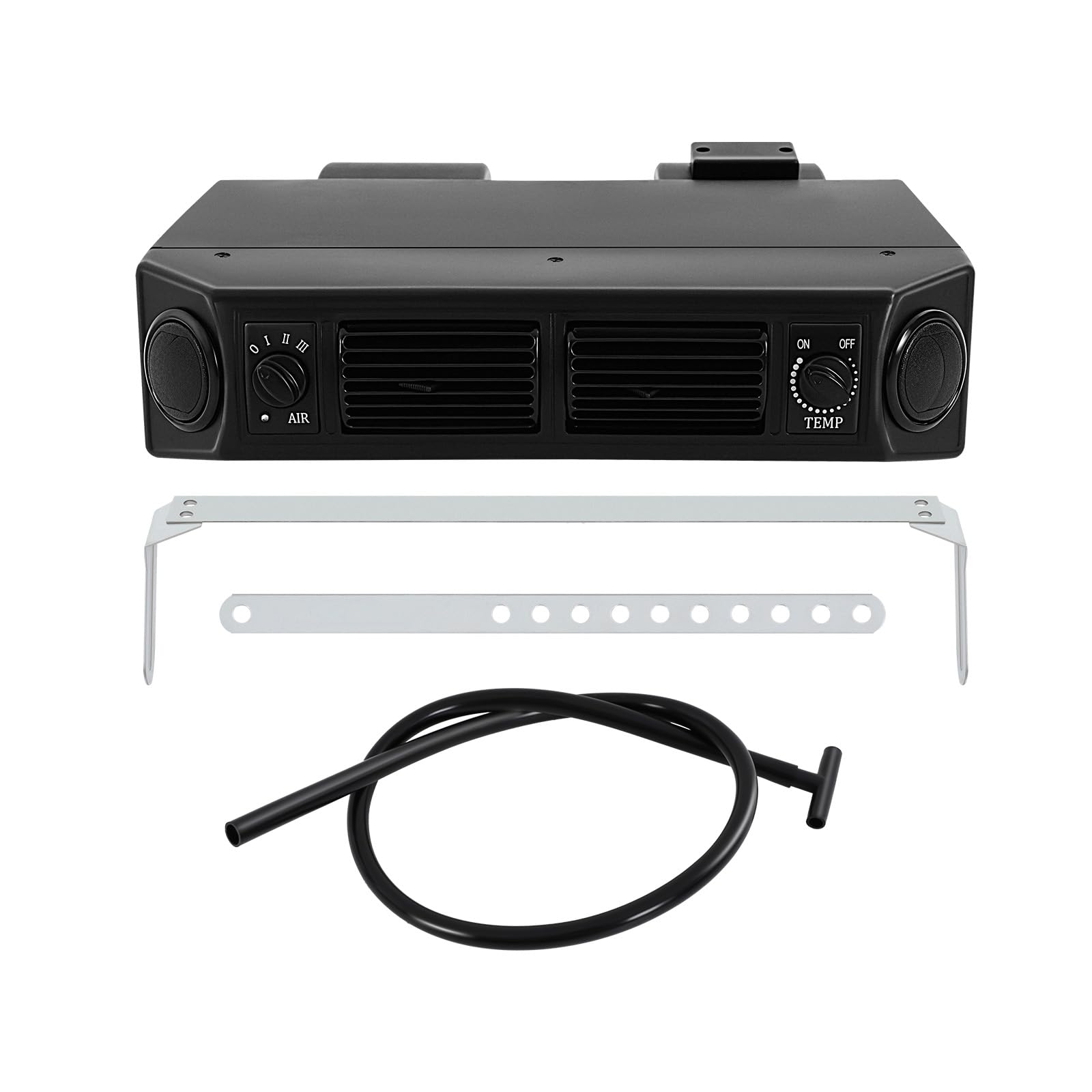 12V Universal Under Dash A/C Evaporator AC Air Conditioning Evaporator Kit 3-Speed Air Flow Single Cooling 80W for Car Truck Black New