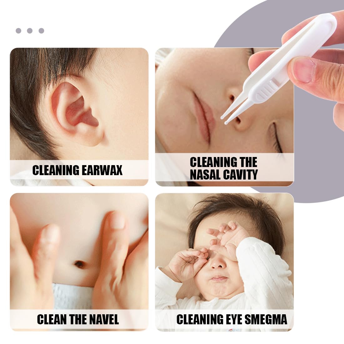Pince à épiler pour Bébé Sécurité Douce et Sûre 4pcs