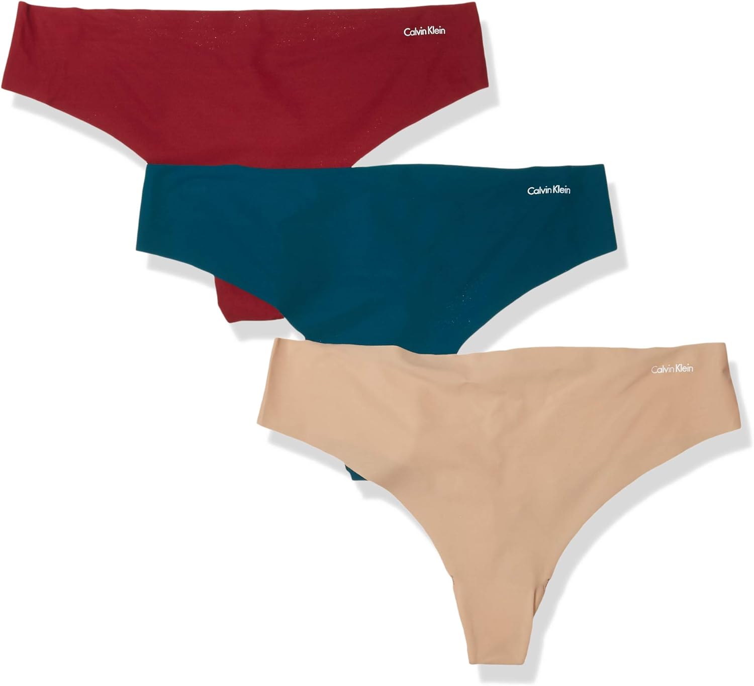 Calvin Klein Women's Invisibles Seamless Thong Panties, 3 Pack