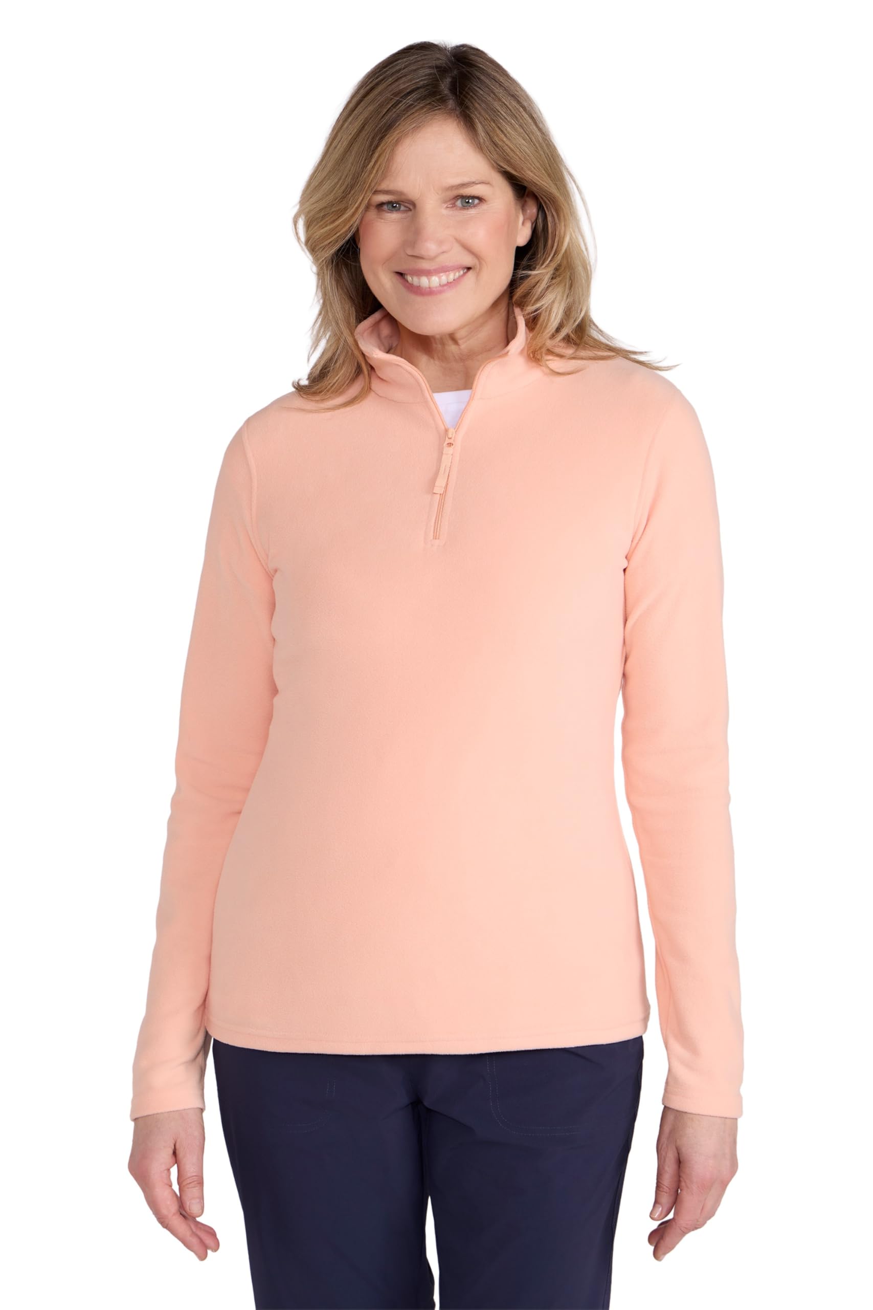 Mountain Warehouse Women's Coral Camber Half Zip Pullover Antipill Fleece Top In | Size: Medium