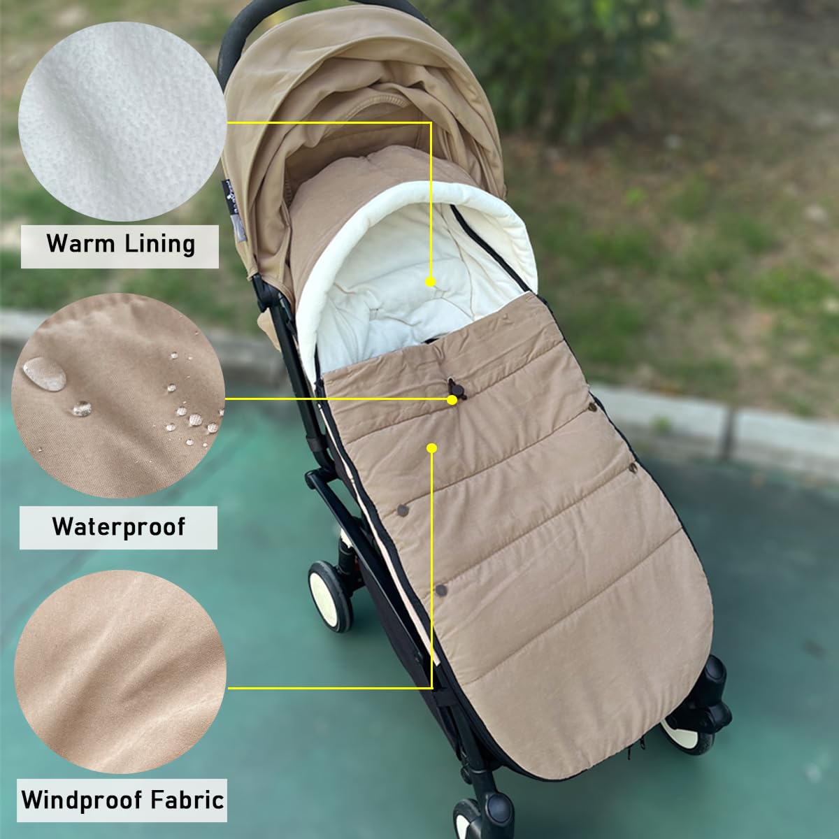 Uniwersalny podnóżek do wózka dziecięcego Babyzen YOYO/YOYO2 & Bugaboo, wodoodporny spód z tkaniny, łatwy do czyszczenia, ciepły pokrowiec na stopy do wózków dziecięcych