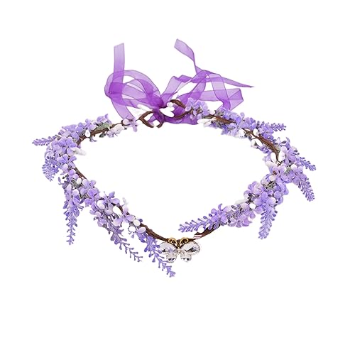Vividsun Diadema hecha a mano con corona de hada y hada renacentista para mujeres y niñas, disfraz de boda, cosplay, diadema floral (morado lavanda)