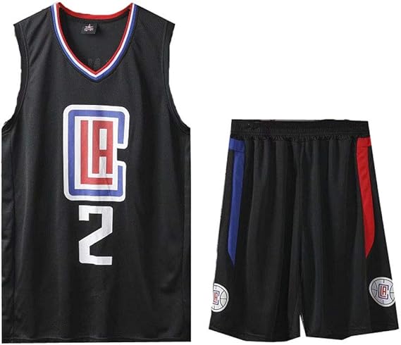 Amazon 2番の子供用バスケットボールユニフォーム クリッパーズレナード2 子供用バスケットボールユニフォームセット 2番ファントレーニングスーツ ボーイズ 通販