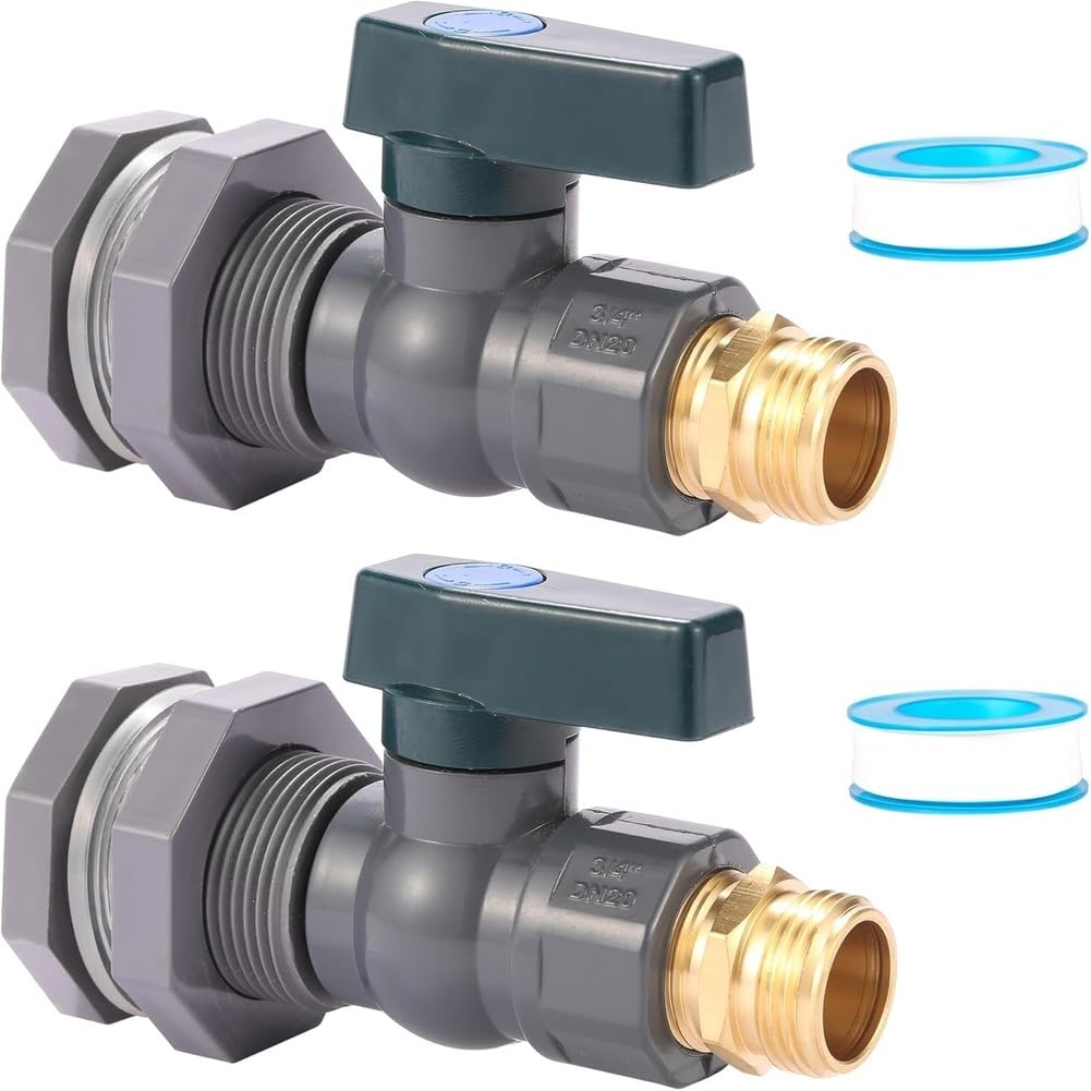 Ctrlzs Pvc Garden Diverter Kit-2 Set 3/4" Rain Bucket Spigot For Water Buckets For Water Tanks, Aquariums Tubs, Pools