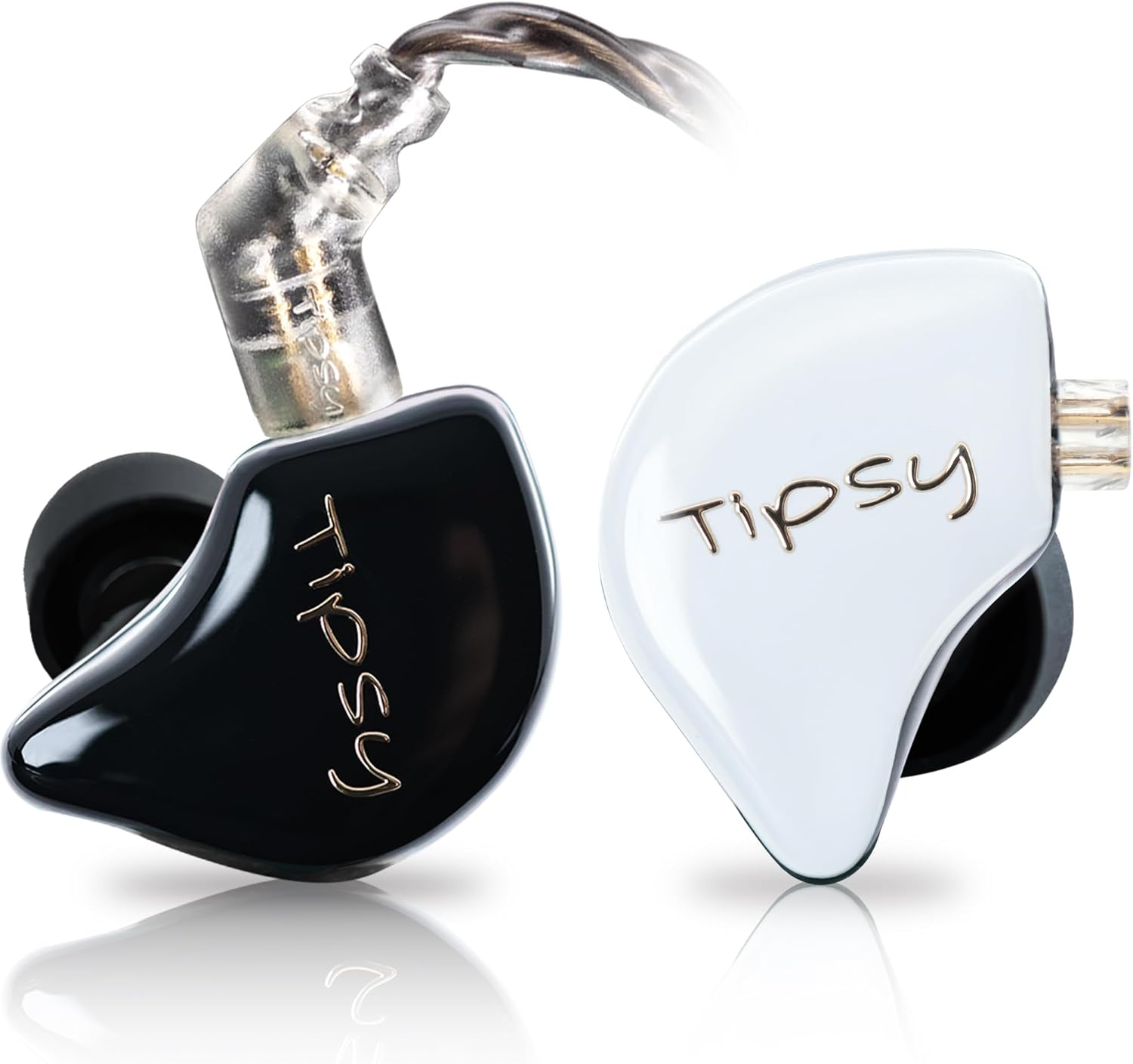 Tipsy M3 Pro IEM, 1DD + 2BA Hybrid, Two‑Way Crossover, Detailed&Spacious Sound, Skin‑Friendly Resin, 0.78mm 2‑Pin Detachable Cable (White&Black)
