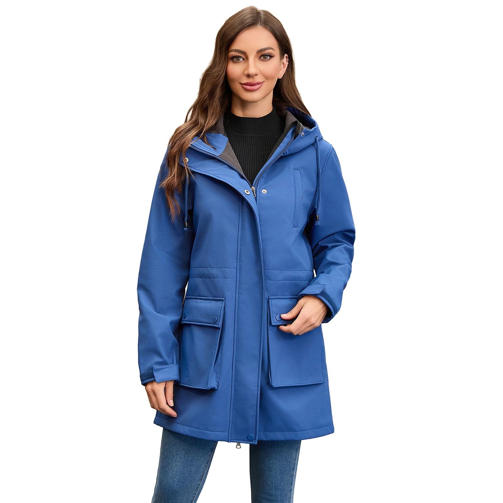 Fahrrad Regenjacke Damen Camping Wandern Angeln Reisen Regenponcho Festival Stilvoll Regenmantel Regenbekleidung Wasserdicht Outdoorjacke Funktionsjacke Teenager Mädchen Leicht Tragbarer Regencape