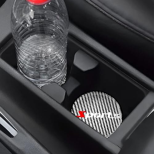 Miniatura 6 de BESULEN - Juego de 2 portavasos para automóvil de fibra de carbono, antideslizantes, insertos universales de 2.75 pulgadas, almohadillas para