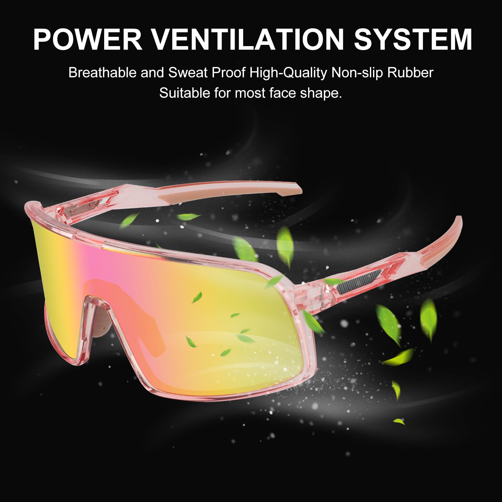 Lunettes de Cyclisme Polarisées, Lunettes de Soleil Sport avec 3 Lentilles pour Hommes