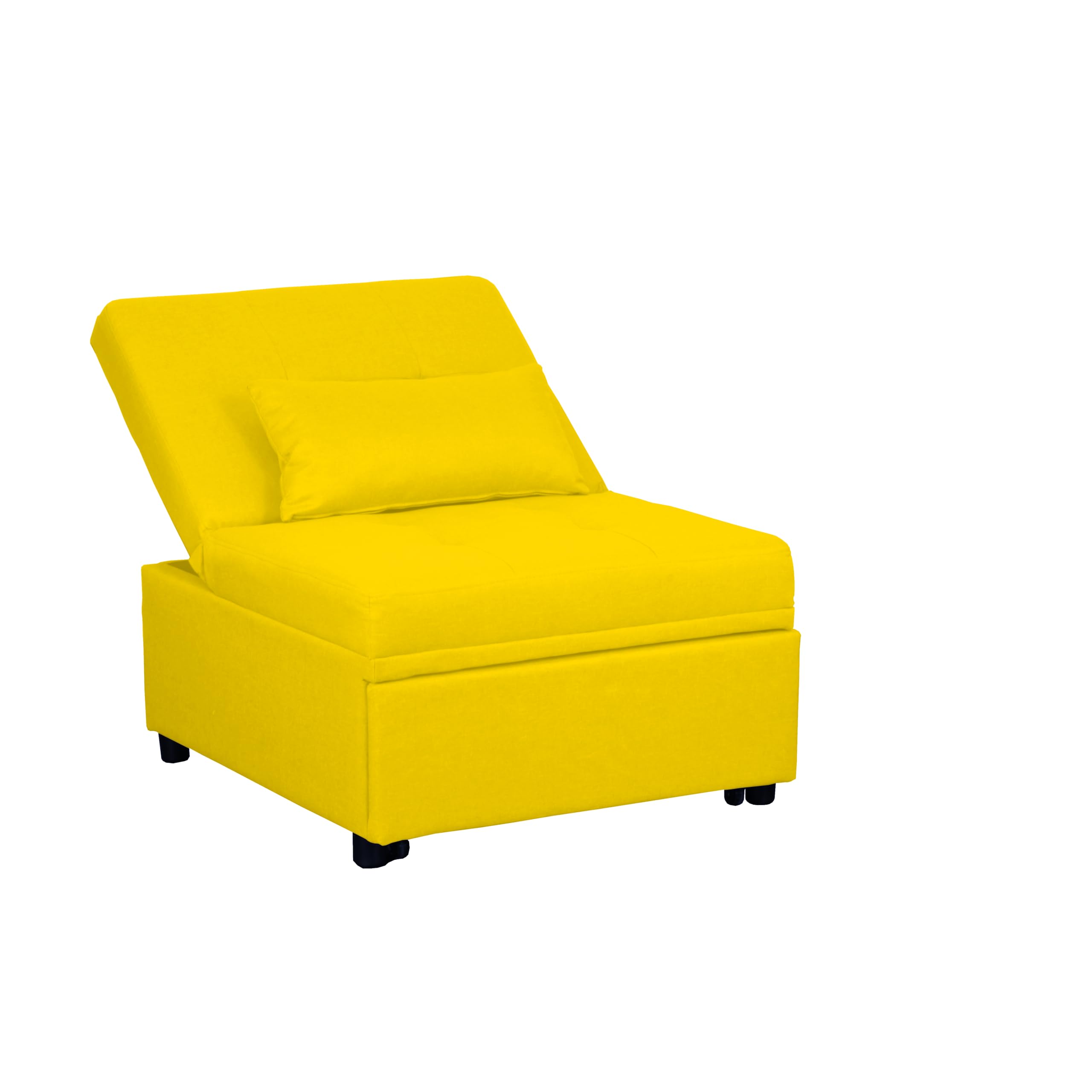 Totò Piccinni Poltrona Pouf Prestodormo pronto letto con Cuscino (Giallo Senape, Senza Braccioli)