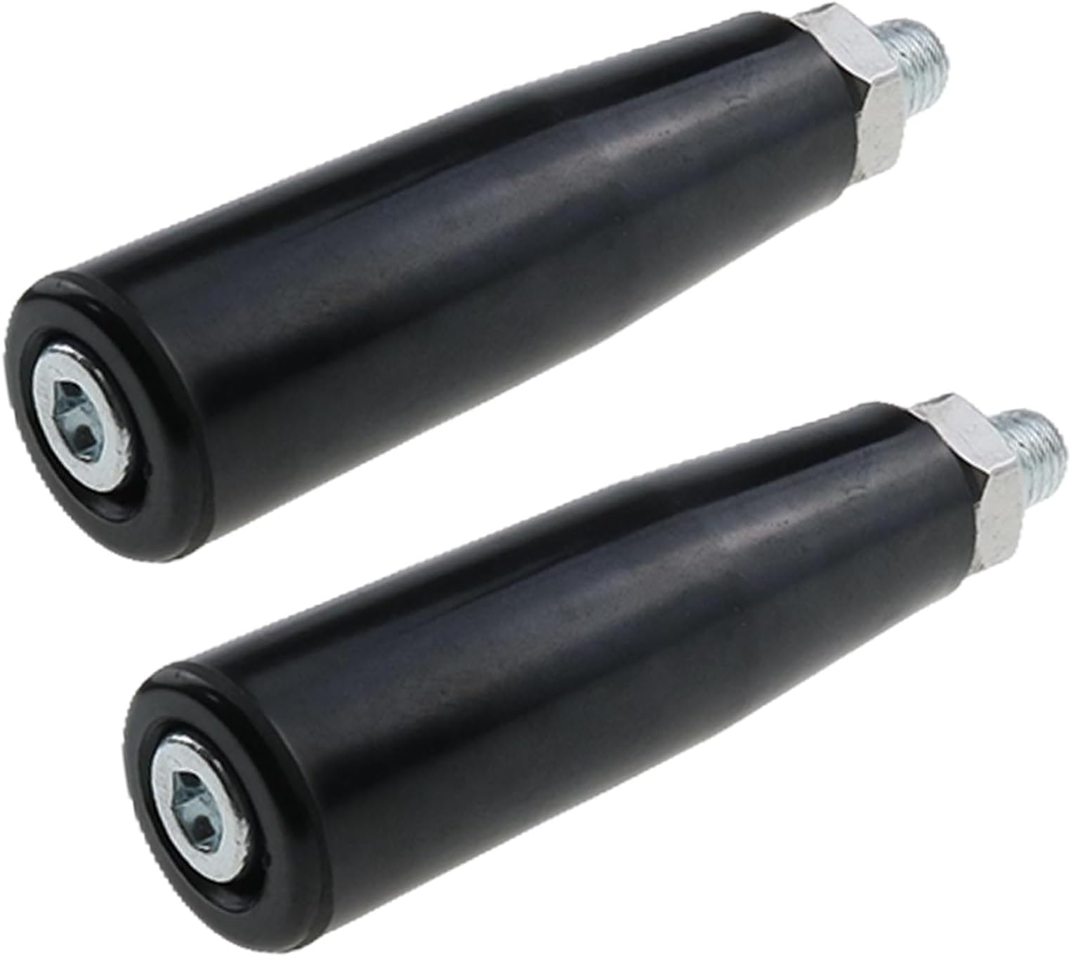 2-Pack M8 Thread Hand Crank Wheel with Handle Grip - Heavy Duty Rotary Handles for Lathe, Trailer Jack, Workshop Tools - Includes Mounting Nuts
