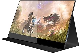 Portable Monitor USB-C 4K Portable Monitor 17.3'' HDR FHD IPS Laptop Monitor W/Smart Cover & Dual Speakers External Monitor for Laptop PC Phone PS4 Xbox Switch for Home, Office (Color : Without batte