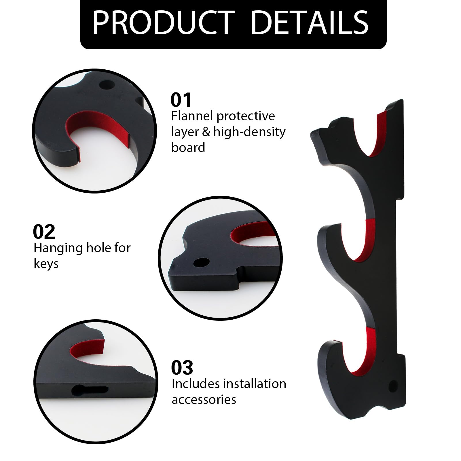 Soporte para Katana 3 Niveles Estante de Pared Madera Exhibición Espada Organizador Vertical Sable Wakizashi Tanto