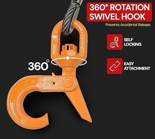 Vista 11 de Mytee Products 3/8" x 50' Cable de cabrestante con gancho autoblocante - 20,400 libras de resistencia máxima a la rotura. Cuerda de cabrestante de 1