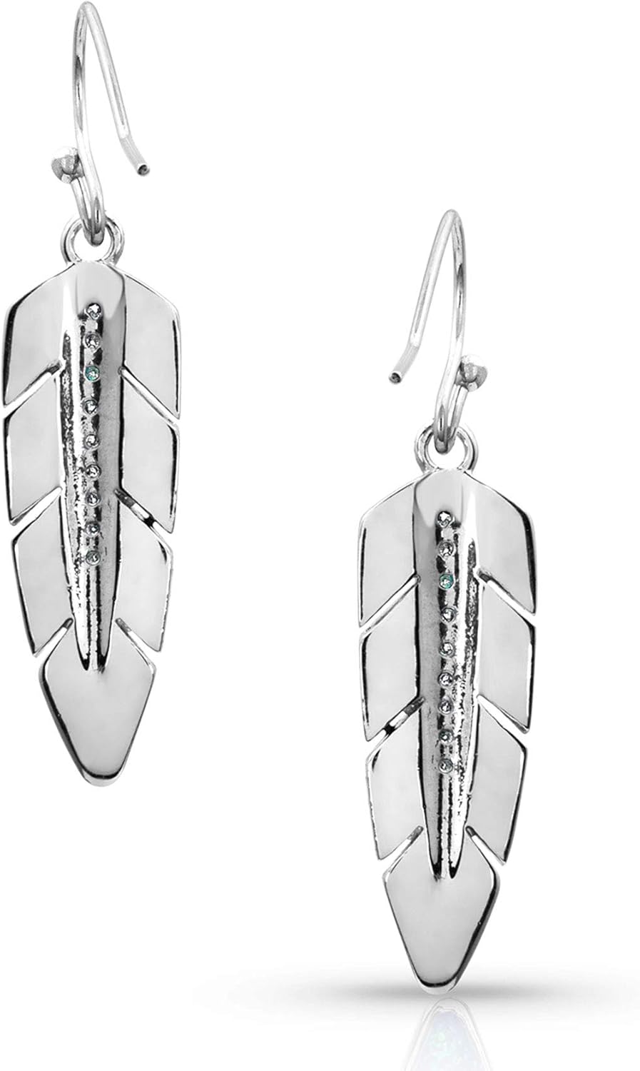 Montana Silversmiths Women's Hawk Feather Opal Earrings Silver One Size
