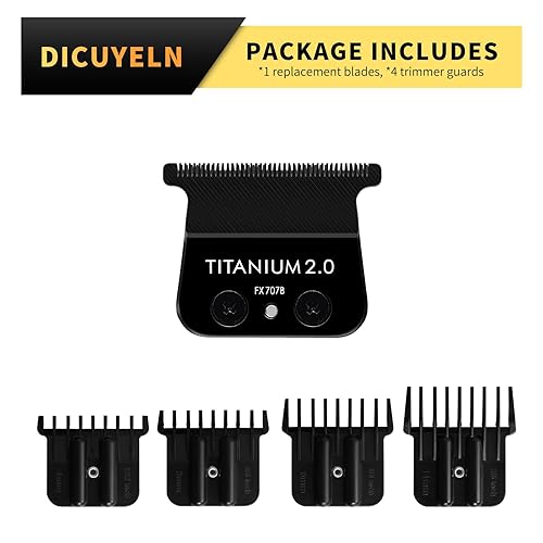 Miniatura 6 de FX707B - Cuchillas de repuesto para todas las recortadoras BaBylissPRO FX787 y FX726, cuchillas de repuesto DLC compatibles con cuchillas de