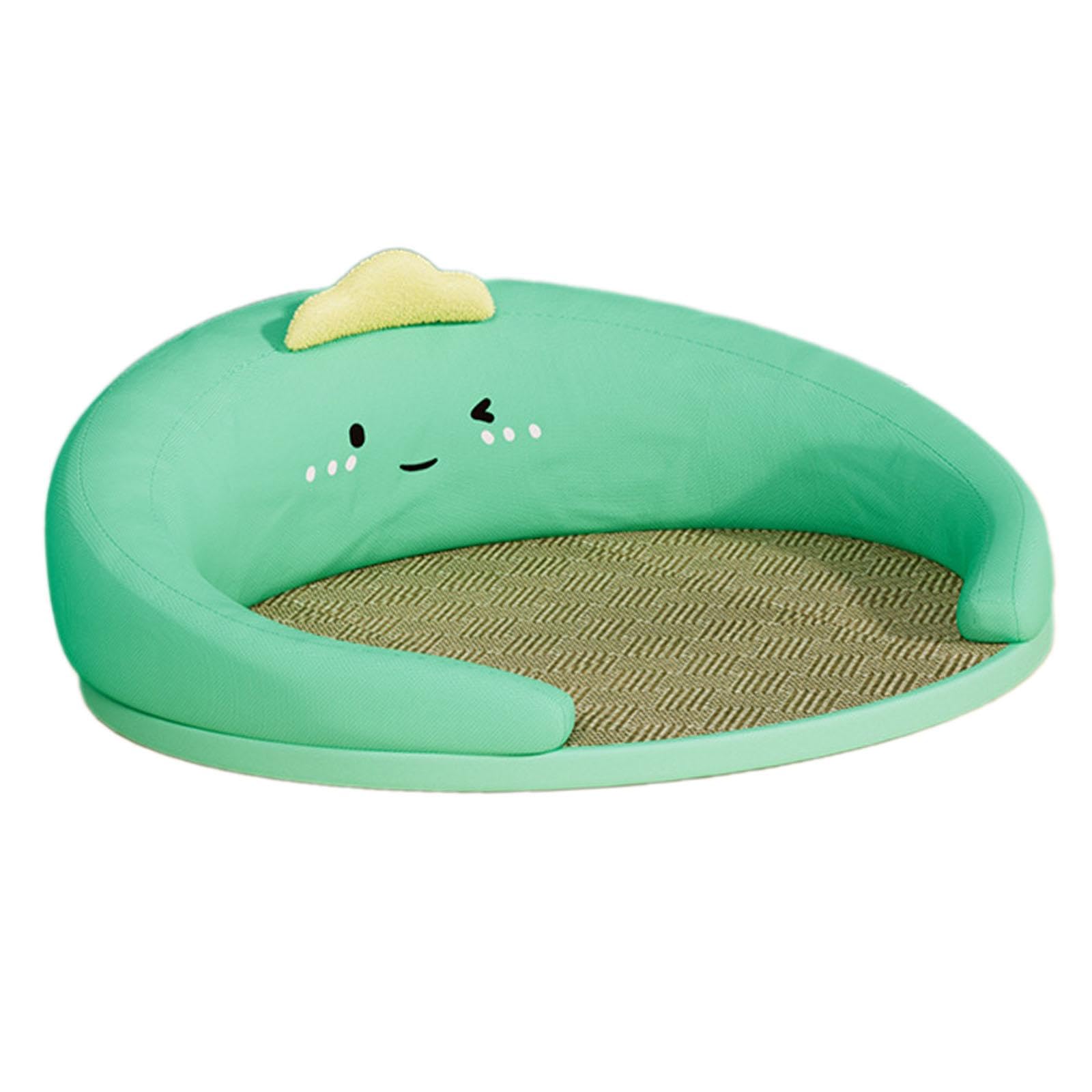 Gralara Pet Cooling Mat Cat Bed Portable Cooling Pad Anti Slip Breathable Cartoon Comfortable Cat Sofa Rattan Mat