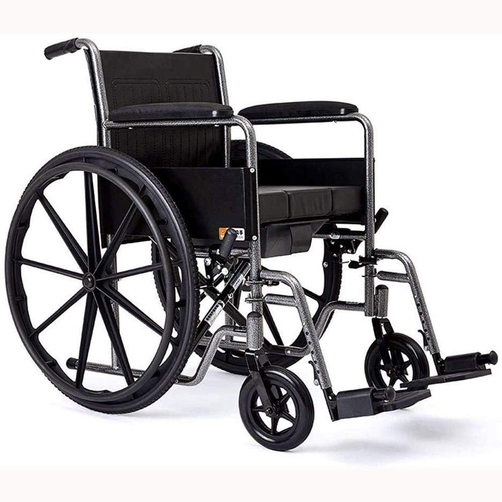 Silla de Ruedas, Silla de Ruedas Plegable Ligera con Wc Multifunción Pequeña Ultra Ligera Portátil Ancianos Discapacitados Trolley Travel